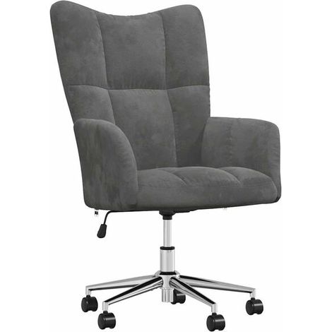 Fauteuil lounge en velours gris foncé (1/5)