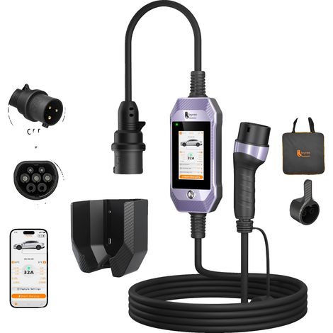 EV-Ladegerät, Smart WiFi-Steuerung, langlebiges IP66-Design, Lila (1/2)