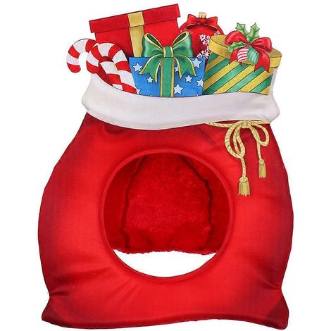 Weihnachtliche Bühnen-Kopfbedeckung, Cosplay-Kopfschmuck, Rollenspiel-Requisiten, Partyzubehör, Rot (Glückstüten-Design)-40X32CM-Red (1/3)