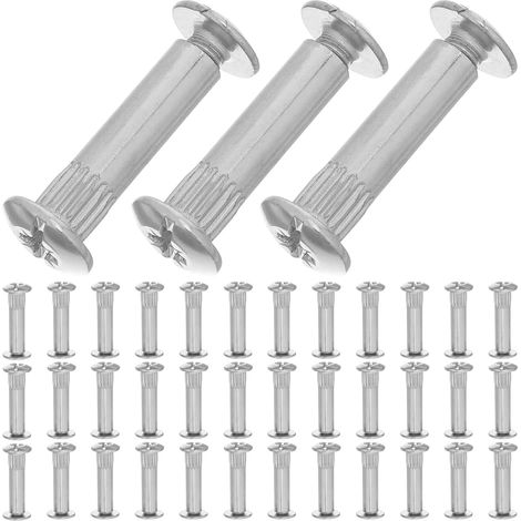 100pcs Vis de Connexion pour Meubles M6 en Acier Laminé à Froid, Boulons et Écrous Résistants à L'usure pour Assemblage Fiable de Placards et Bureaux en Bois (1/5)