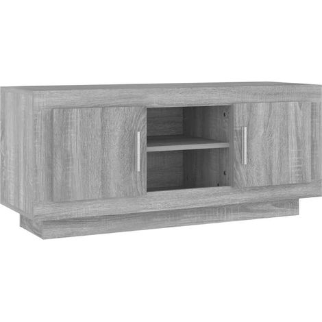 Meuble TV, Étagère TV, Meuble de Salon, Sonoma gris 102x35x45 cm Bois d'ingénierie OIB6607E (1/5)