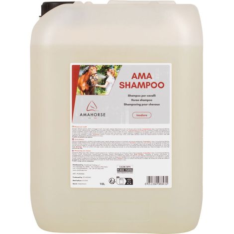 Shampoo per cavalli delicato inodore adatto al lavaggio di tutti i tipi di pelo tanica da 10 litri