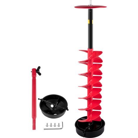 VEVOR Barrena para hielo, barrena para hielo de nailon diámetro de 6" broca para barrena para hielo longitud de 39" taladro con varilla de extensión de 11,8" broca con adaptador de taladro