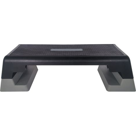 Plataforma step de fitness ajustable negra y gris de polietileno (1/5)