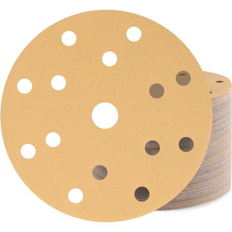 Schleifscheiben 150mm Klett 15 Loch Set Rund 400 Körnung 80 Stück (1/5)