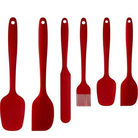 Spatule En Silicone - Résistant À La Chaleur Jusqu'à 230 °C - Pour Cuisson Pâtisserie Et Mélange - Lot De 6 (1/5)
