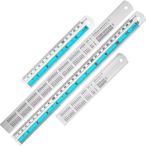 12+6 Zoll Metalllineal-Set, perfekt für DIY-Projekte, Blau