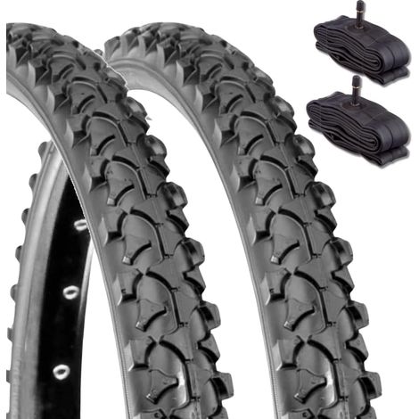 2 COPERTONI MTB 26 X 1.90 + CAMERE D'ARIA SCHRADER AMERICA PNEUMATICI NERI BICI BICICLETTA MOUNTAIN BIKE 47-559 (1/3)
