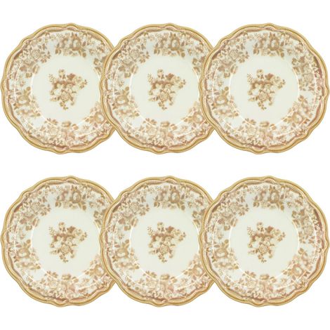 Lot de 6 assiettes creuses en grès 22cm, FAUSTINE