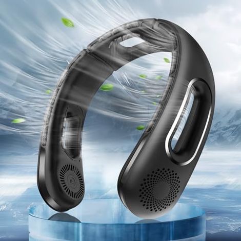 Hotsales Hals-Ventilator, freihändig, blattloser Halsventilator, tragbar, wiederaufladbar, 360° kühlender Halsventilator, 4 Geschwindigkeiten, leise, 5200 mAh batteriebetrieben, USB-tragbarer