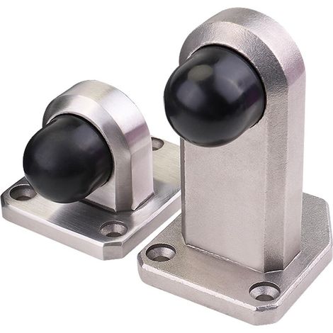 Tope de puerta superior y de silicona para uso doméstico para proteger el suelo. Juego de dos unidades, una alta y otra baja, sin necesidad de taladrar. (1/5)