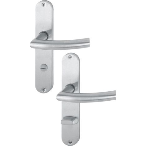 HOPPE OT-Drückergrt., Langsch., oval, Trondheim, E1430Z/302, WC/S, 8/78, edelstahl matt (1/2)