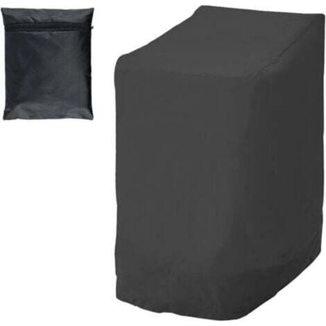 Housse Chaise Jardin pour 6 Chaises Empilables Imperméable Anti-UV Housse Chaise Jardin Exterieur en Tissu Oxford 210D 114 x 85 x 65 cm Noir (1/4)