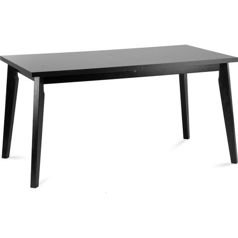 KONSIMO Esstisch ausziehbar bis 190cm, rechteckig "RHENA", Schwarz, laminierte Möbelplatte, Modern, 150-190x76,5x80 (1/5)