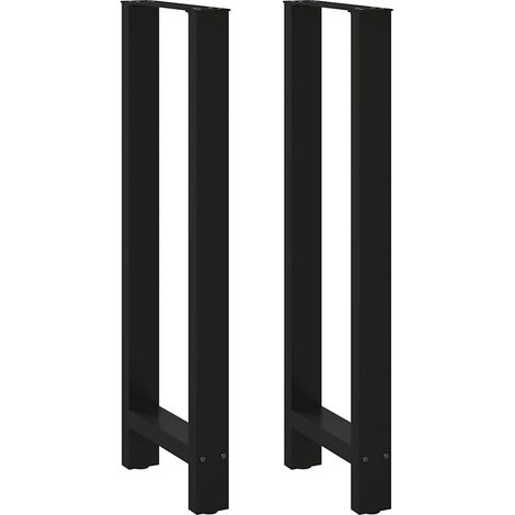 Juego de 2 patas ajustables para mesa de bar 40 x 110-111 cm diseño moderno acero negro comedor 020057588 (1/5)