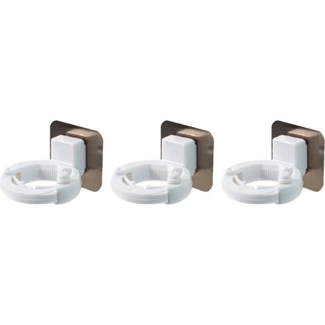 Porte-flacons de gel douche blanc, lot de 3, fixation murale, supports en acier inoxydable sans perçage pour salle de bain (1/5)
