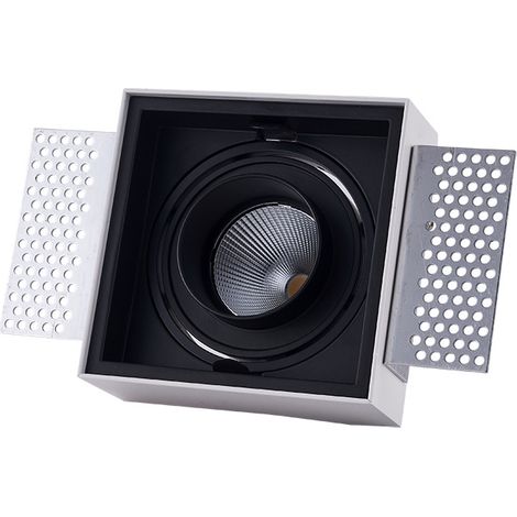 Downlight cuadrado empotrable sin marco, de alta luminosidad, CRI 95+, con foco giratorio ajustable (1/5)