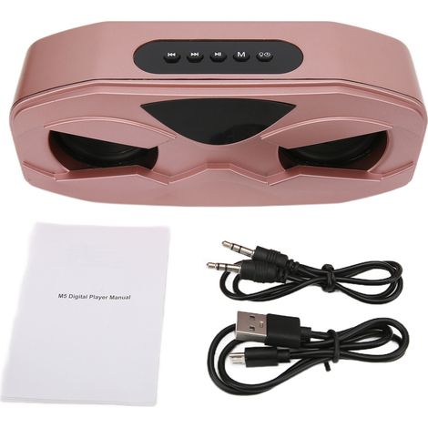 Robot Design Speaker Small BuiltIn Microphone Clear Adjustable Durable LED Light WIreless Speaker(Rose Gold ) (1/5)