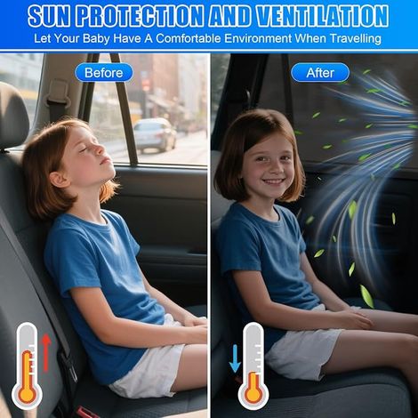 Pare Soleil Voiture Chaussette Voiture Soleil Enfants Bloquer Rayons et Protection Vie Privée avec 98% des Véhicules Car Window Sunshade 125x80cm (1/4)