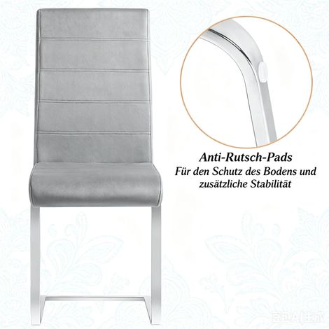 Fauteuil cantilever ergonomique, chaise salle à manger à dossier élevé, siège de bureau, chaise réunion, fauteuil détente (2 places inclinables uniquement) (1/5)