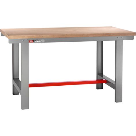 Facom – Établi 1,5m en bois de hêtre traité – Largeur 750mm – Hauteur 860mm – Épaisseur 40mm – Charge maximale élevée
