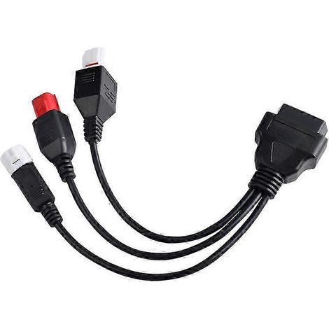 Câble de connexion OBD2 compatible avec les motos Yamaha (3 et 4 broches) et Honda (6 broches). Câble d'extension OBD simple pour motos Yamaha. WHBYV (1/4)