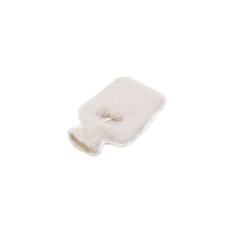 Bouillotte à eau 2000 ml – Housse beige en peluche – Bouillotte douce à injection d’eau (1/5)