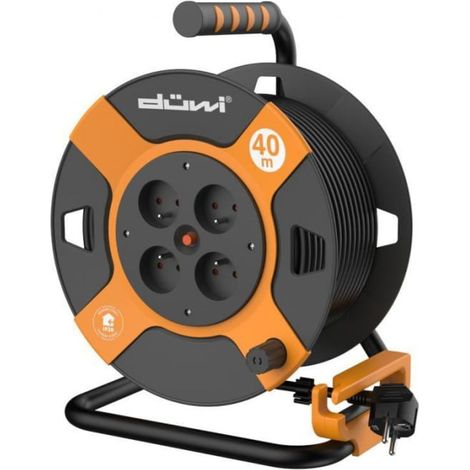Kabeltrommel, 4-fach, H05VV-F 3G1.5, 40 m, orange-schwarz / 24623