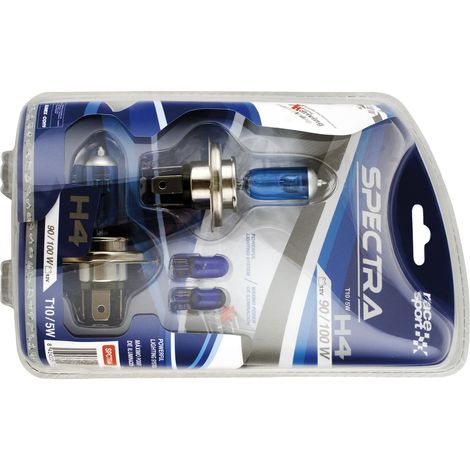 2 Ampoules Spectra H4 12V 90100W 5700K - P43T - 2 Ampoules T10 12V 5W - W2.1x9.5D (1/5)
