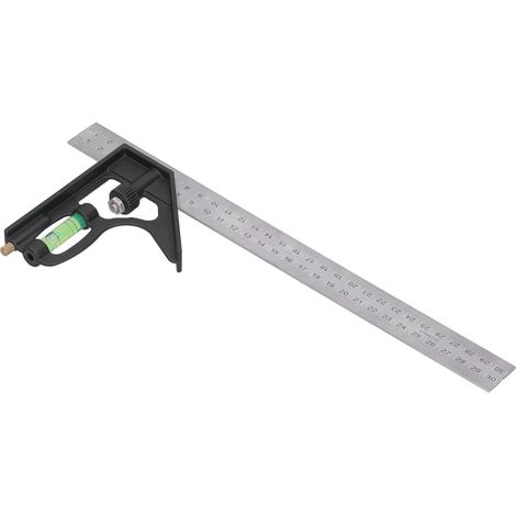 Règle coulissante aluminium 300mm, équerre combinée réglable, outil de mesure menuiserie, précision professionnelle (1/5)