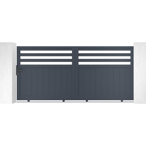 Portail aluminium coulissant NEVIS 300x160cm (1/4)