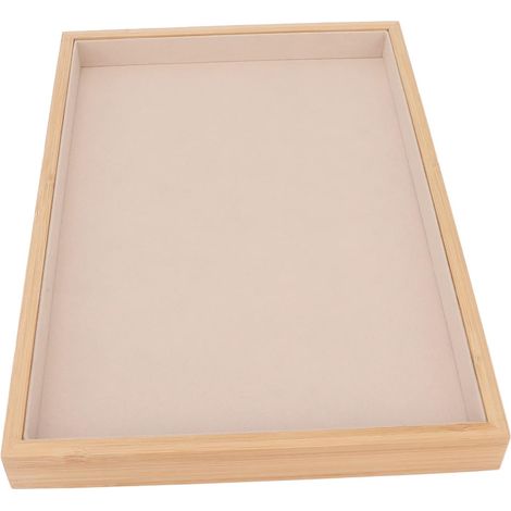 Plateau à Bijoux en Bois, Organisateur de Tiroir à Bijoux, Plateaux à Bijoux Empilables, Plateaux de PréSentation de Bijoux pour Boucles d'oreilles, Colliers, Bracelets, Support de Plateau de (1/5)