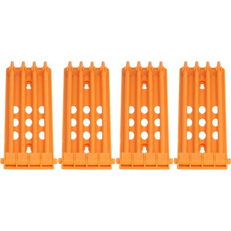 4 anneaux de patte pour pigeon sur support mural 4 colonnes, grand capacité, sûr et durable en plastique, porte-bagues pour perroquet jaune (1/5)