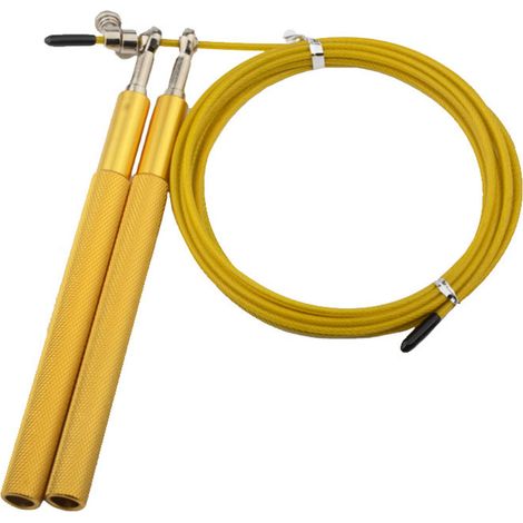 Corde à Sauter - Câble en Acier Épais avec Roulements à Billes 360° - Réglable sans Outil - Pour Entraînement CrossFit Boxe MMA - 1 Pièce (1/5)