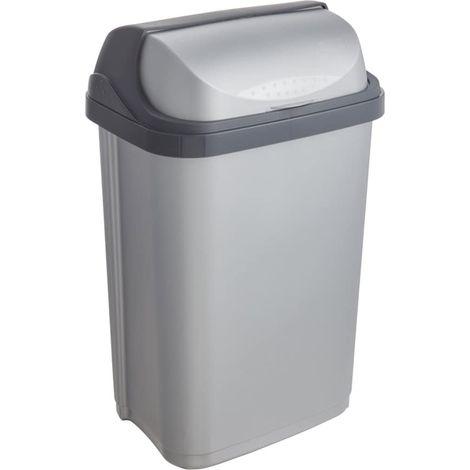 keeeper Cubo de Basura con Tapa Deslizante, 25 l, Rasmus, Plateado (1/5)