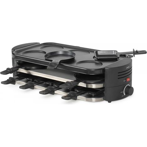 Appareil à Raclette Livoo, Pizzas & Crêpes 8 personnes, 1600 W, Noir (1/3)