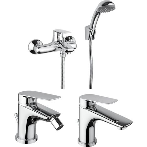 Pack rubinetteria bagno completo miscelatore bidet, lavabo e vasca Piralla Lago KITLAGO5CR (1/4)