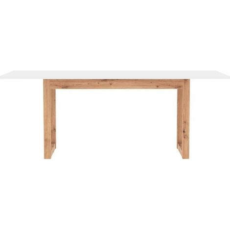 Table a manger - DENVER - Extensible - 10 personnes - Chene artisan / Blanc - 160- 200 x 90 x 75 cm (1/3)