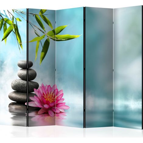 Paravento - Water Lily and Zen Stones II [Room Dividers] - 225x172 (1/4)