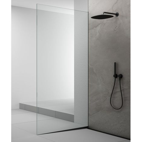 Kit de fixation sol-mur ARCHITEX avec barre inclinée, 1615x2105mm, gauche, noir mat (1/4)
