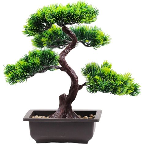 Künstlicher, kiefernförmiger Bonsai-Baum – Tischmodell – Topfpflanze – Kreative Dekoration – Bonsai-Topf – 2 Stück (1/5)