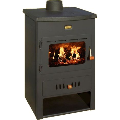 Stufa a legna con caldaia integrata. Top in ghisa. Potenza di riscaldamento 8 + 4Kw