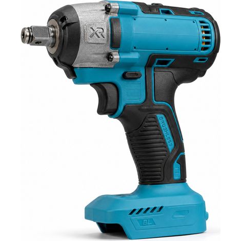 Bürstenloser kabelloser Schlagschrauber blau mit 2 Batterien und Ladegerät (1/5)