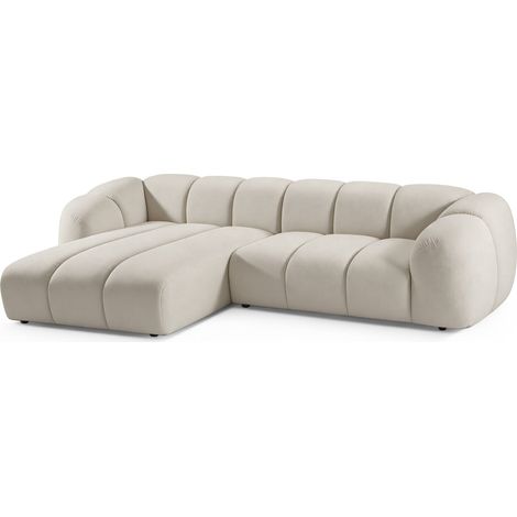 Selsey Millma - Canapé d'angle - 300 cm - velours Gris (1/5)