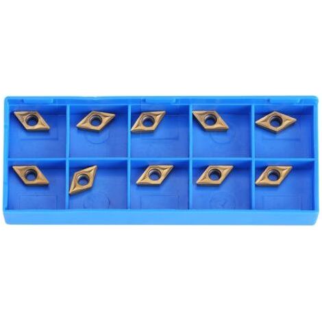 10pcs CNC Carbide Blades,Lathe Turning Tool,with Box,Metal Lathe Accessory,DCMT070204 US735 DCMT51.51 (1/5)