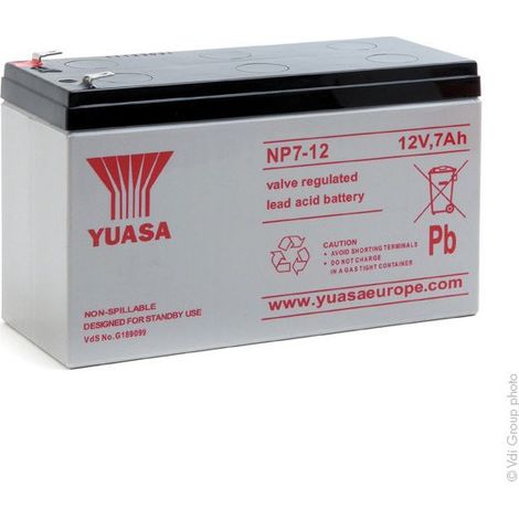 Batterie plomb AGM 12V 7Ah – Technologie étanche pour performance durable – Compatible avec Yuasa NPW36-12 et modèles - NP7-12 (1/2)