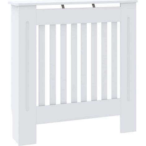 vidaXL Cubierta para radiador madera de ingeniería blanco 78 cm (1/2)