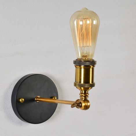 Vintage Loft Wandleuchten mit LED-Beleuchtung, E27 Edison-Glühbirne, eisenplattiert, Retro-Industrie-Stil, Wandleuchten für Zuhause, Nachttisch (1/4)