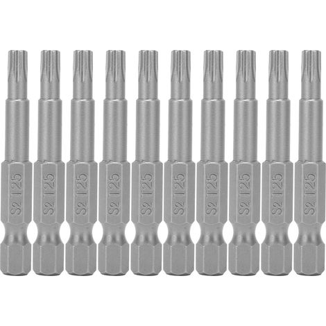 Jeu de 10 embouts de tournevis magnétiques à tête étoile de 50 mm S2 T25 (1/5)