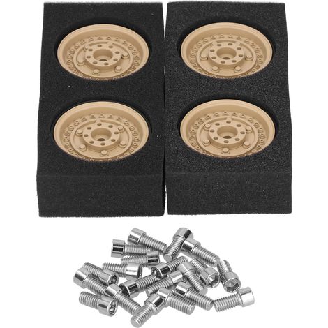 4 Roues Moyeux Frettes Métalliques RC pour AXIAL/TRX4/GEN8/MST/hsp Jaune (1/5)